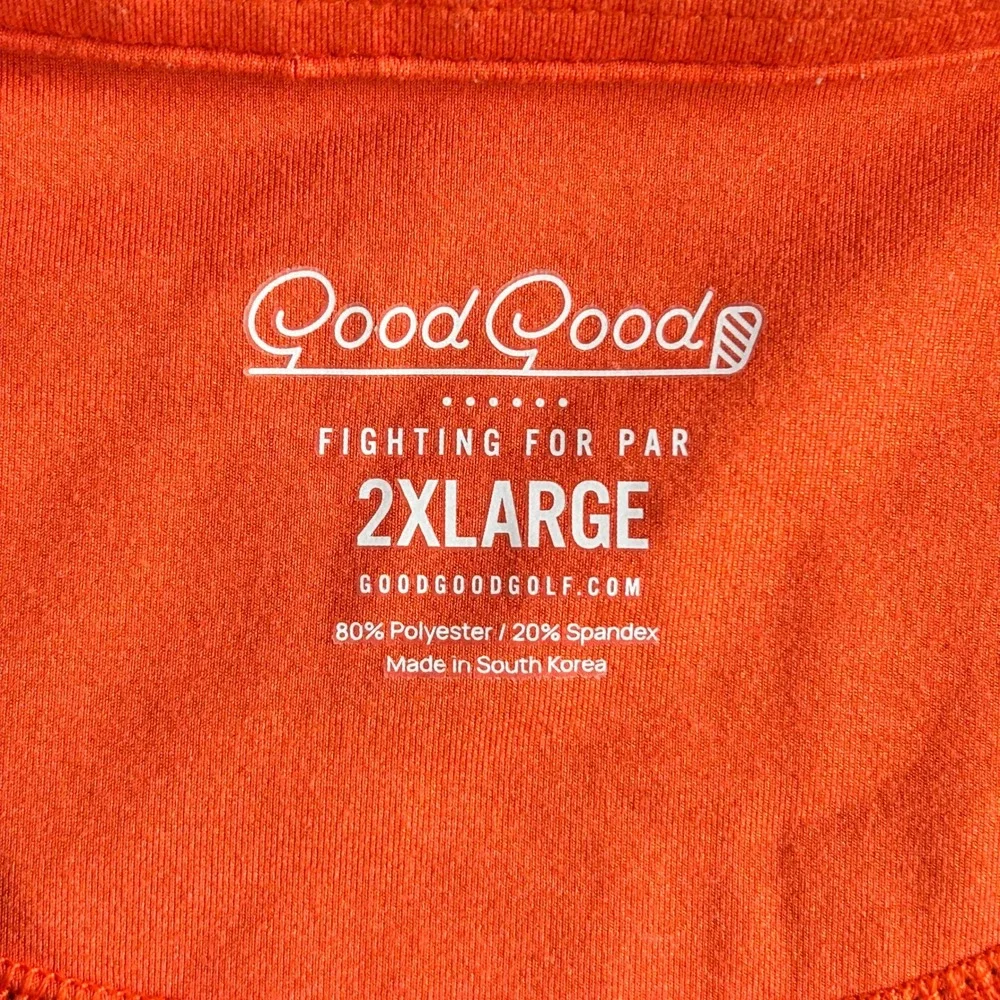 $100 Good Good Golf Mens 1/4‎ Zip Pullover Golfcore 2XL Green Orange